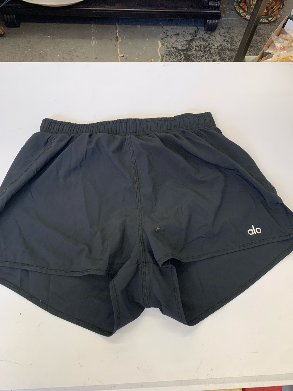 ALO Yoga Men’s Black Athletic Shorts with Subtle Logo